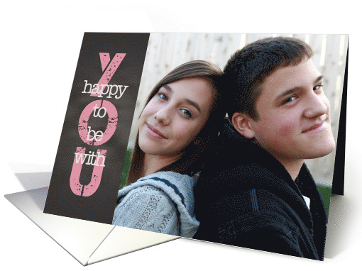 Chalkboard - Birthday Happy to be with YOU custom photo card (1354354)