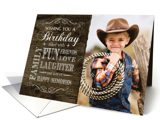 Rustic Wood Birthday Photo filled with Fun, Friends,... (1354360)