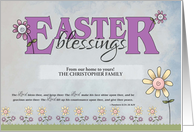 Easter Blessings flowers & bible verse from custom name card