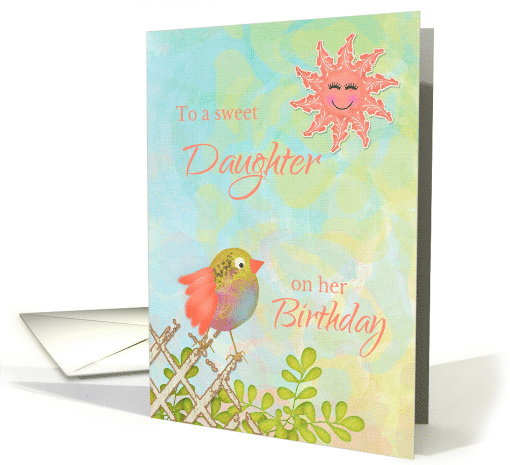 To Daughter on Birthday Bird on Fence with Sun card (1360372)