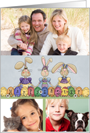 Happy Easter custom 3 photos - Bunnies & Eggs card