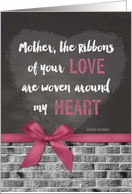 Mother’s Day for Mom - Chalkboard Typography Ribbons of Love card