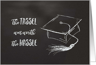 Congratulations on College Graduation - Chalkboard Tassel Hassle card