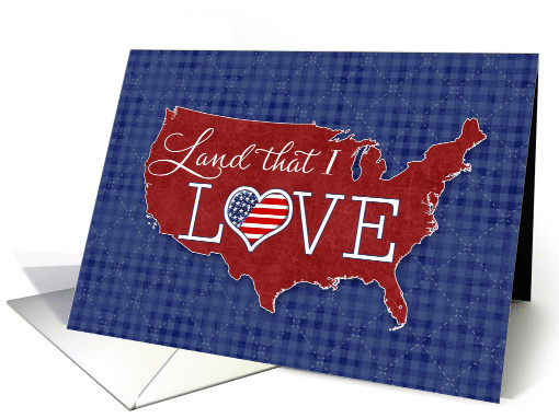 4th of July - Land that I LOVE - US heart flag w/ quilted... (1372884)