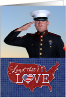 Memorial Day - Land that I LOVE - US heart flag custom photo card