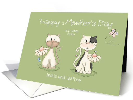 Mother's Day Two Cats from all of us - custom names card (1375714)