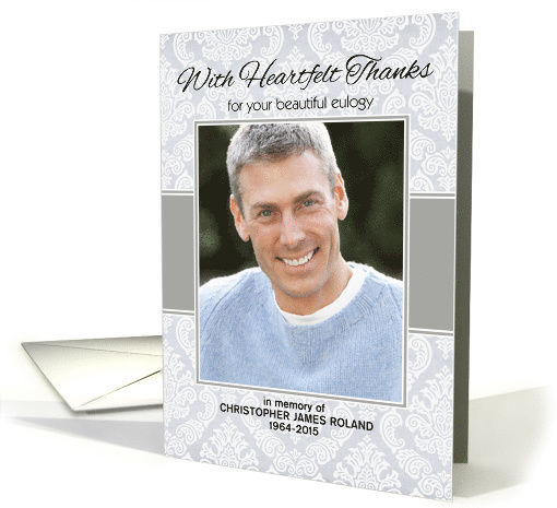 Sympathy Heartfelt Thanks for Eulogy Custom Photo/Name card (1385732)