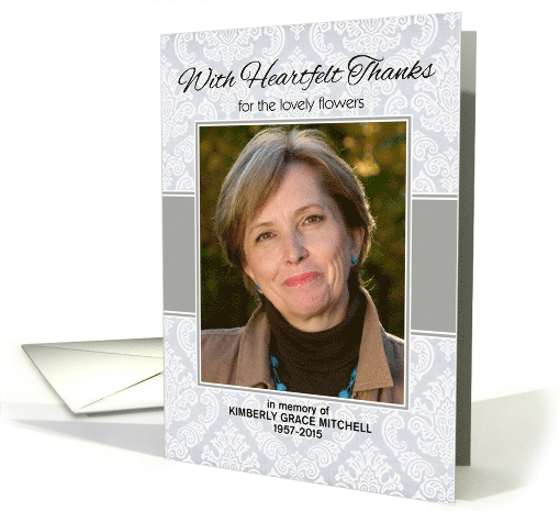 Sympathy Heartfelt Thanks for Flowers Custom Photo/Name card (1385734)