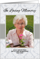 Sympathy In Loving Memory Custom Photo/Name card