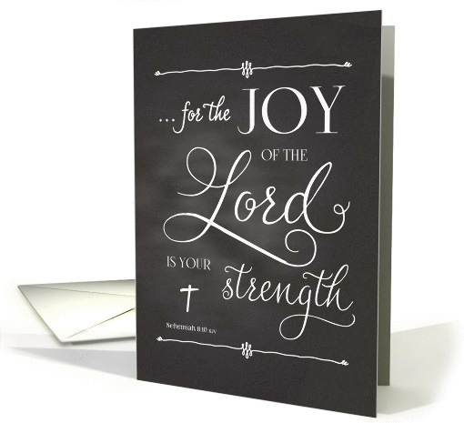 Scripture Nehemiah 8:10 Joy of the Lord is Strength Chalkboard card