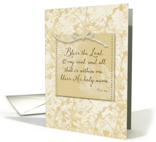 Scripture Psalm 103:1 Bless the Lord O My Soul card (1386948)