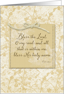 Scripture Psalm 103:1 Bless the Lord O My Soul card