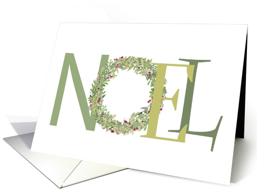 NOEL Modern Christmas Wreath Typography card (1396914)