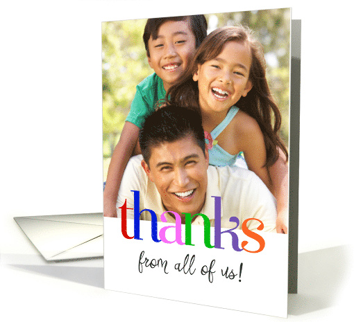 Thanks from all of us, colorful custom photo card (1397520)