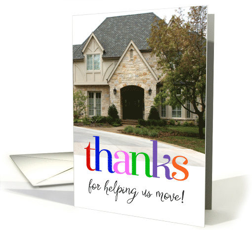 Thanks for helping us move, colorful custom photo card (1397526)