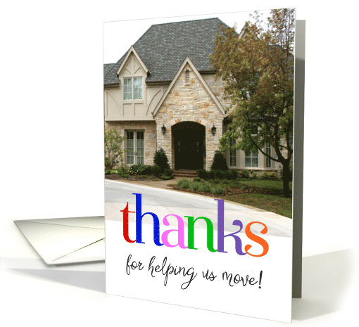Thanks for helping us move, colorful custom photo card (1397526)
