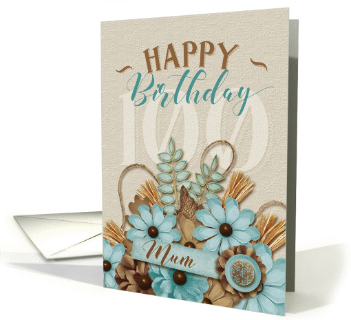 Mum 100th Birthday Flowers Scrapbook appearance card (1454838)