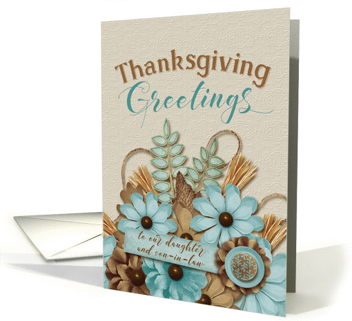 Daughter and Son-in-Law Thanksgiving Scrapbook Effect card (1454860)