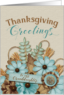 Granddaughter - Thanksgiving Greetings So Blessed Scrapbook effect card