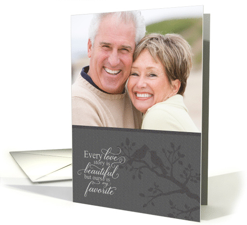 Anniversary Every Love Story is Beautiful typography photo card