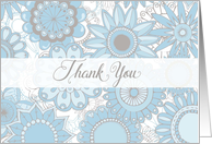 Thank You modern blue flowers card