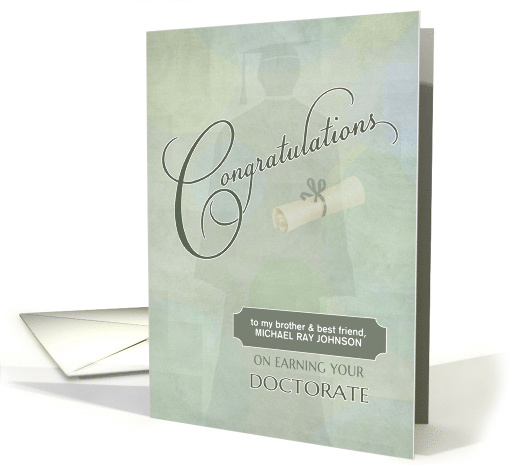 Congratulations Doctorate Degree Custom Name & Relationship card