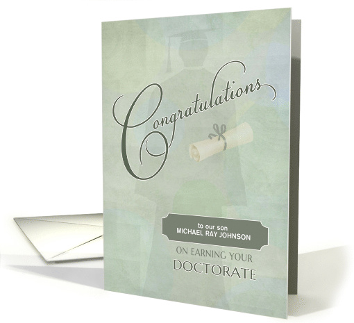 Congratulations Doctorate Degree Son Custom Name card (1476712)