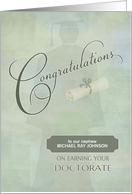 Congratulations Doctorate Degree Nephew Custom Name card