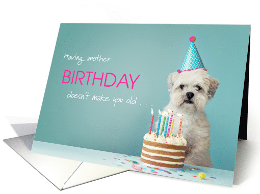 Another Birthday Old Dog Eating Cake card (1477378)