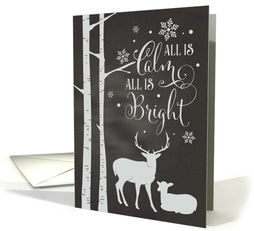 Chalkboard Christmas - All is Calm All is Bright Deer and... (1503728)
