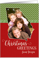 Christmas Greetings from Georgia Custom State Photo card