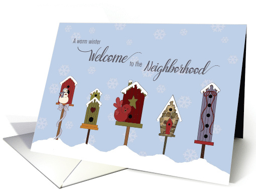 Welcome to Neighborhood Birdhouses and Snow card (1505258)