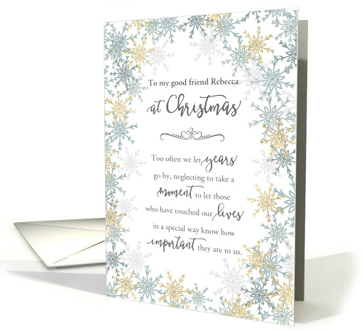 Friend at Christmas Snowflakes personalize with name card (1505284)