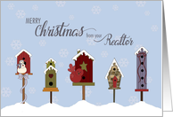 Merry Christmas from your Realtor, Winter Birdhouses card