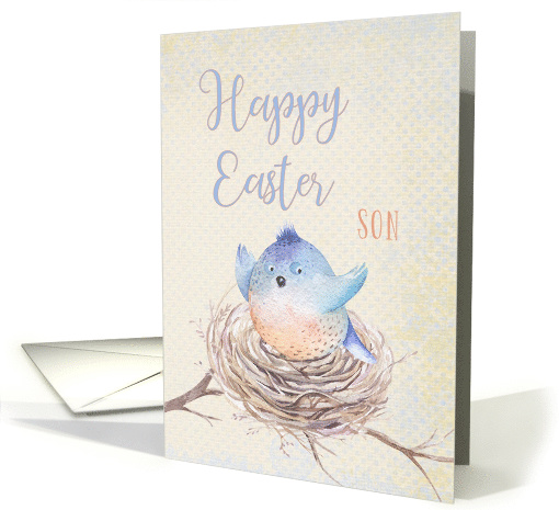 To Son, Happy Easter Blue Bird in Nest card (1515614)