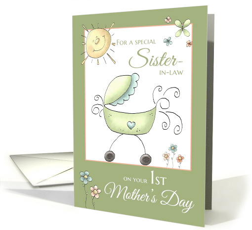 1st Mother's Day for a Special Sister-in-Law, Baby Carriage card