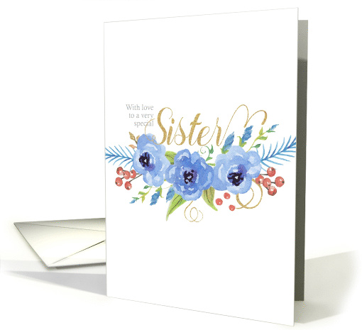 Happy Mother's Day to a very special Sister watercolor flowers card