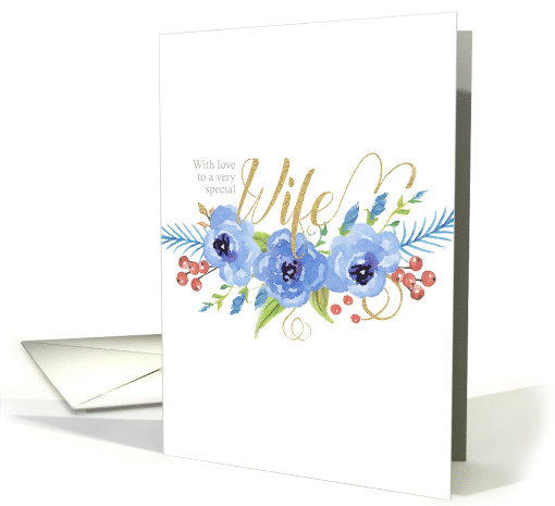Happy Mother's Day to a very special Wife watercolor flowers card