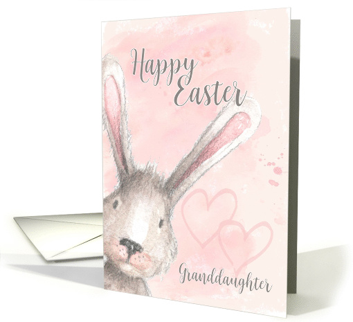 Happy Easter Granddaughter Watercolor Bunny Rabbit card (1603166)