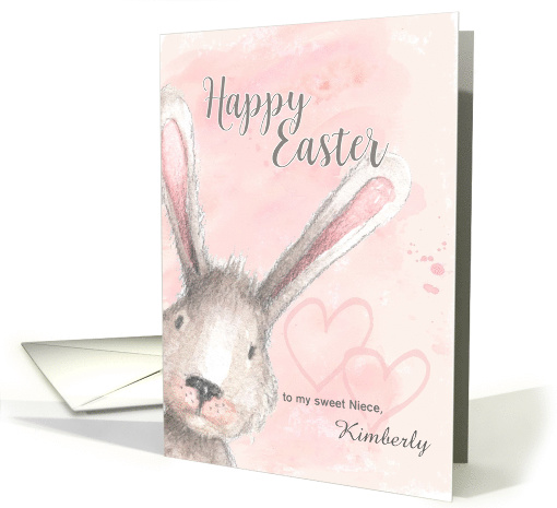 Happy Easter Watercolor Bunny Rabbit Personalize Name or... (1603170)