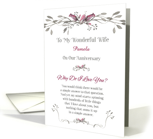 Anniversary to Wife Personalize with Name - Why Do I Love You card
