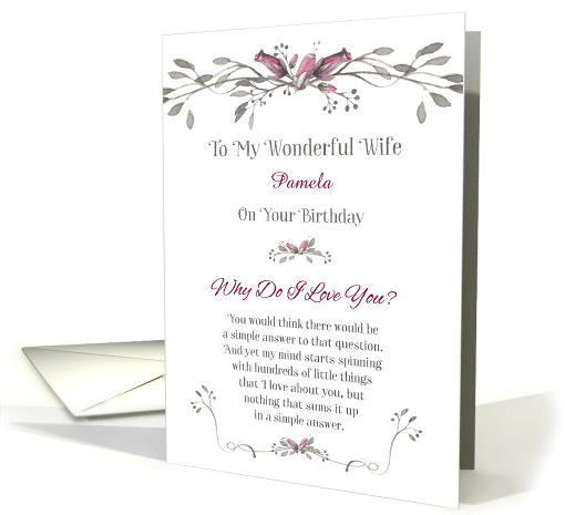 Birthday to Wife Personalize with Name - Why Do I Love You card