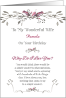 Birthday to Wife Personalize with Name - Why Do I Love You card