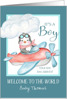 Congratulations It’s a Boy Custom Name Welcome to the World card