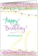 Happy 20th Birthday Granddaughter Modern Watercolor card