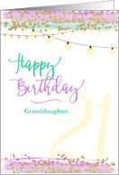 Happy 21st Birthday Granddaughter Modern Watercolor card