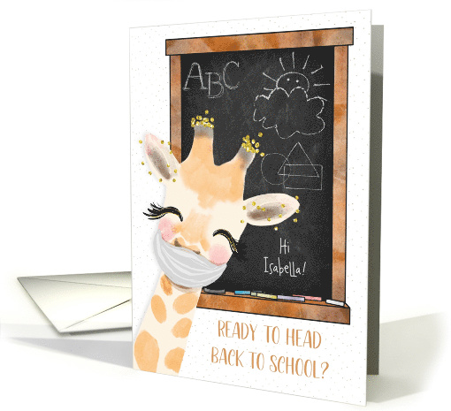 Back to School Giraffe with Covid 19 Mask and Chalkboard... (1633216)