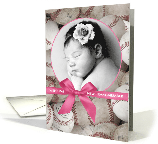 Congratulations New Baby Girl Baseball Custom Photo card (1653980)