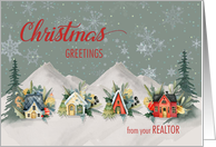 From Realtor Christmas Watercolor Village Mountain Homes card