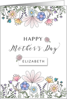 Happy Mother’s Day Custom Name with Watercolor Flowers card